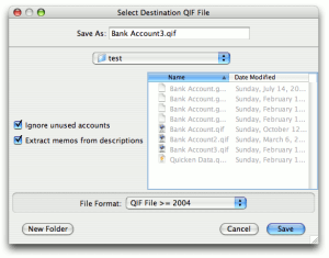 Select the destination folder for QIFs